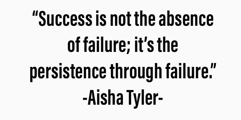 "Success is not the absence of failure; its the persistence through failure."